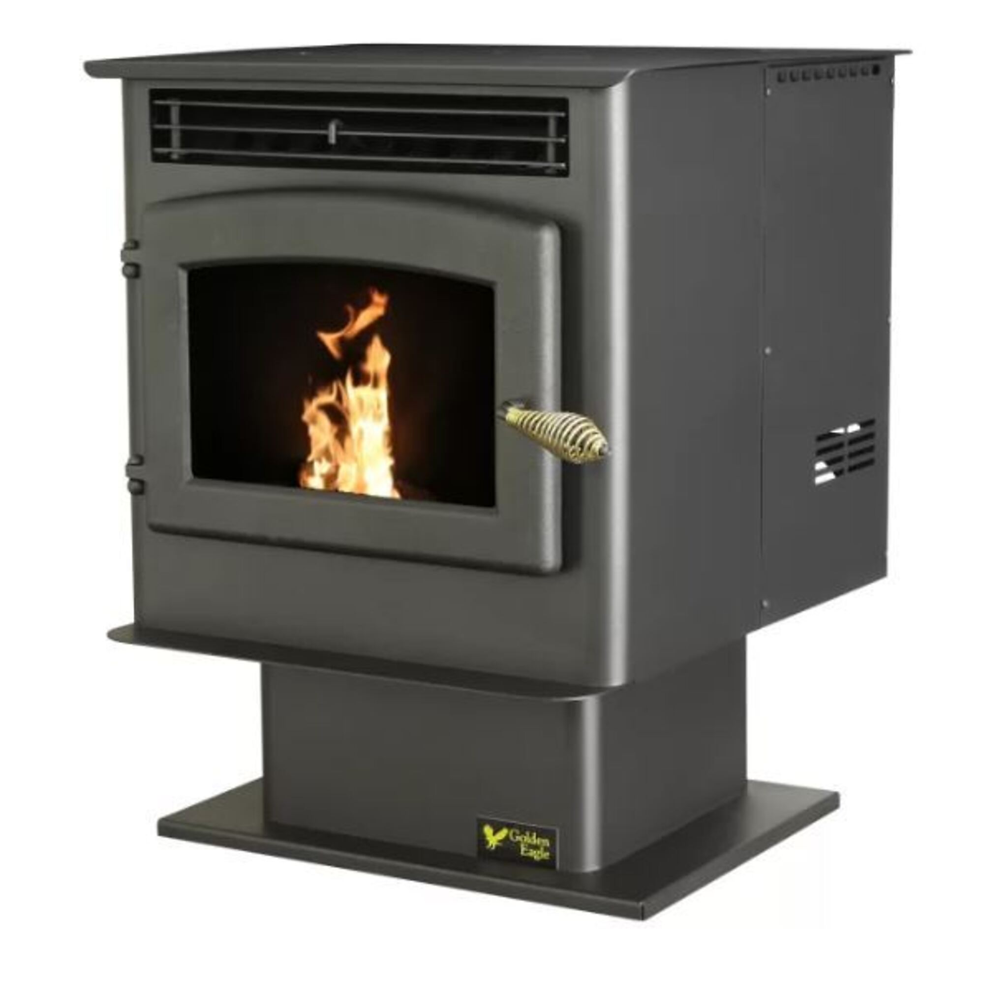 US Stove Company, PELLET STOVE FREESTANDING BLK DOOR, Heat Output 31000 Btu/hour, Heating Capability 1800 ft², Color Family Black, Model# 5040